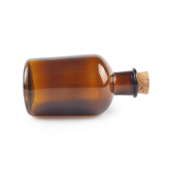 4oz glass amber boston bottle with plastic ca